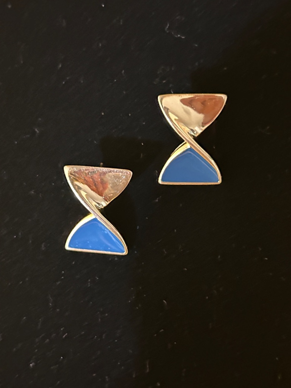 3 For $20 Vintage Contemporary Silver-Tone Blue Enamel Twist Stud Earrings